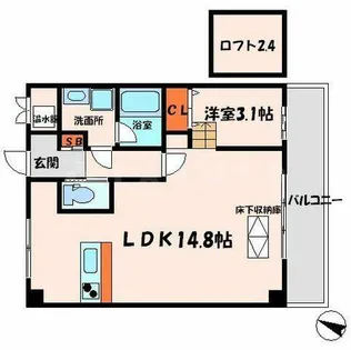 1LDKの間取り画像