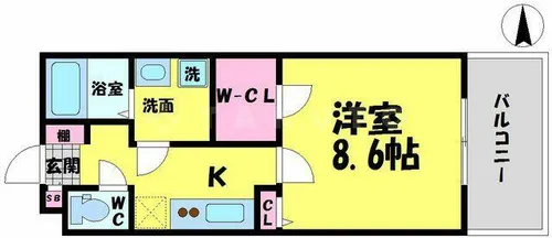 大阪府大阪市城東区東中浜9丁目【アパート】の間取り