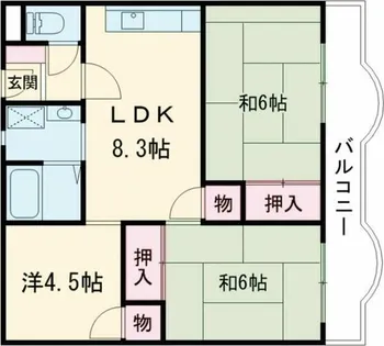 ハイツ香花園【3階】の間取り
