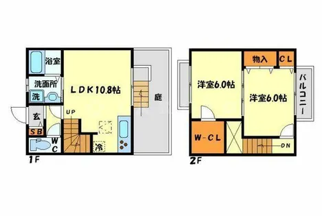 大阪府箕面市粟生間谷西7丁目【テラスハウス】の間取り