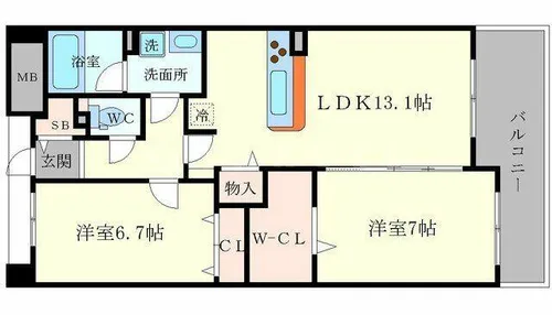 パッセル豊中【3階】の間取り