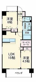 ブリエヴェール北桜塚【4階】の間取り