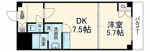 リブラン淀【7階】の間取り