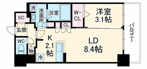 アーバネックス同心【11階】の間取り