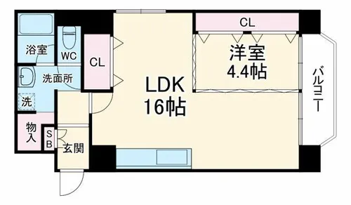 ハイツ本町【4階】の間取り