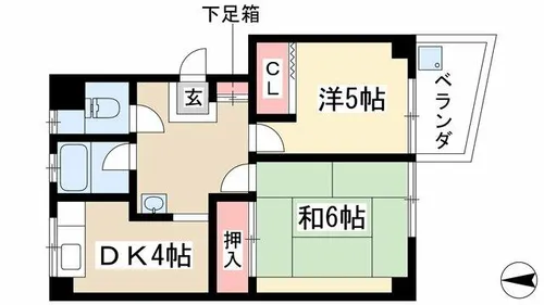 第二宮木ビル【304号室】の間取り