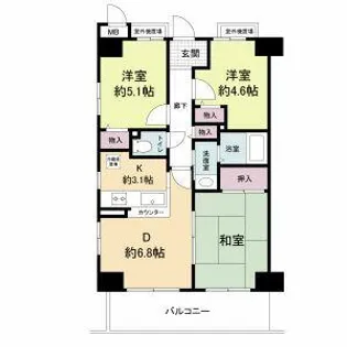 サバービア泉大津【0603号室】の間取り