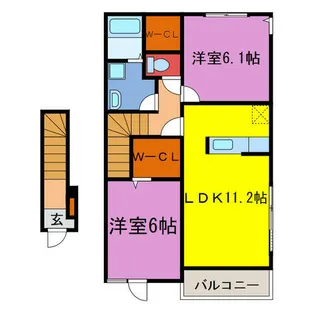 ルナソルA・B・C・E【C203号室】の間取り