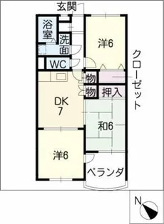 ファミールK向山【4階】の間取り