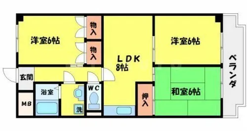 大阪府吹田市山田東4丁目【マンション】の間取り