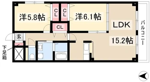 ロフティ上野【202号室】の間取り