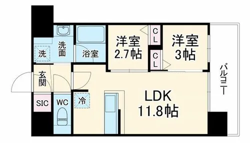 コンフォリア・リヴ新大阪西宮原ソルテラス【7階】の間取り