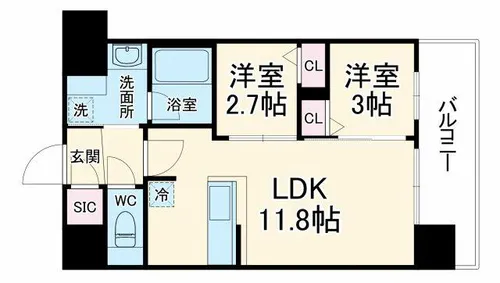 コンフォリア・リヴ新大阪西宮原ソルテラス【8階】の間取り