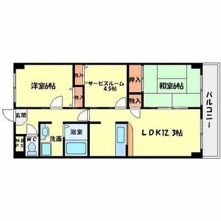 メゾンドール南千里【3階】の間取り