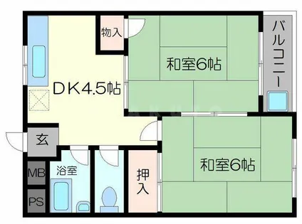 大阪府吹田市岸部北5丁目【マンション】の間取り