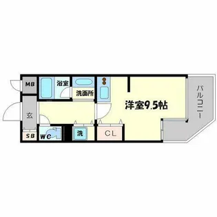 サンロワール江坂【9階】の間取り