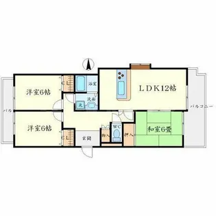 大阪府豊中市寺内1丁目【マンション】の間取り