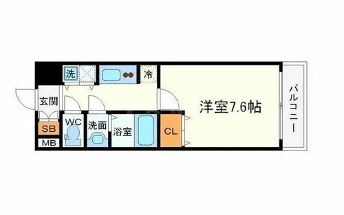 クールワン新大阪【803号室】の間取り