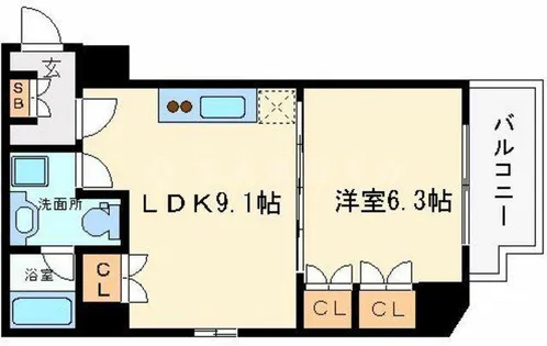 南堀江アパートメントグランデ【8階】の間取り