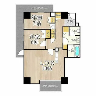 ザ・グランドビュー・オオサカ【12階】の間取り