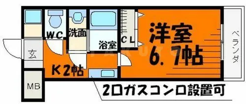 シャルマンフジ大阪城南【8階】の間取り