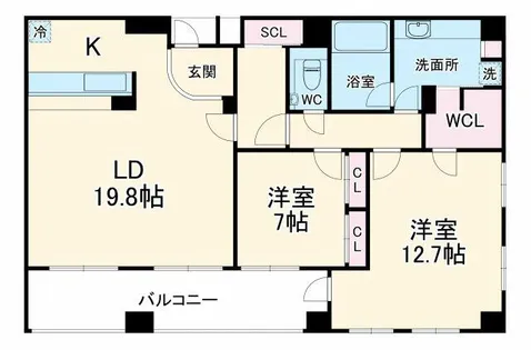大阪府大阪市西区新町3丁目【マンション】の間取り