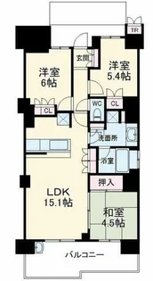 グランロジュマン豊中少路C街区【5階】の間取り