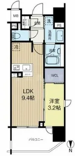 リビオレゾン北浜天満橋【9階】の間取り