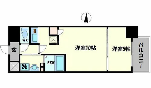 大阪府大阪市中央区備後町1丁目【マンション】の間取り