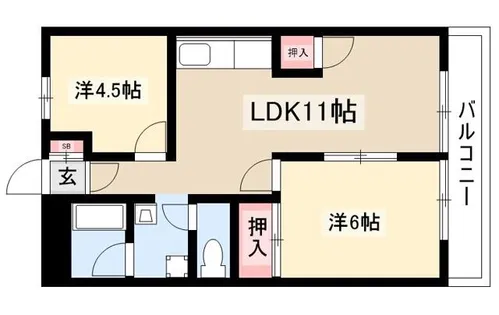 ロイヤルプラザヤマダ【605号室】の間取り