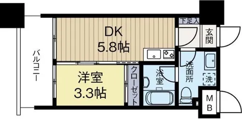 福岡県福岡市博多区神屋町【マンション】の間取り