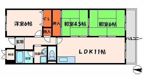 アドラブールウエスト【2階】の間取り