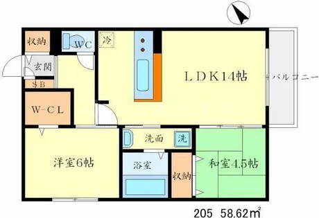 たまき B棟【2階】の間取り