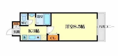 プルミエールメゾン江坂【6階】の間取り