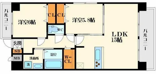 大阪府吹田市江坂町4丁目【マンション】の間取り