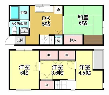 クレスト関大前【2階】の間取り