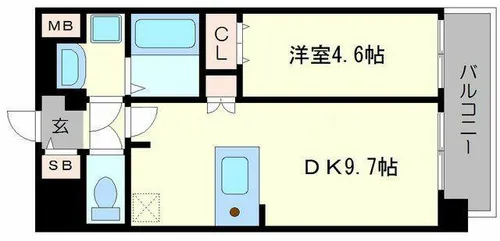 プレサンス四天王寺前夕陽ヶ丘【4階】の間取り