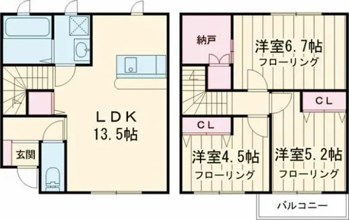 ベルリードF・千原【B号室】の間取り