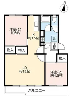 UR岩成台西【6100204号室】の間取り