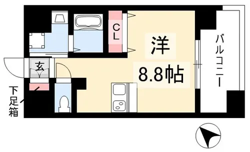 プレサンス名古屋STATIONビジュ【13階】の間取り