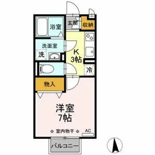 サニーハウス応時【203号室】の間取り