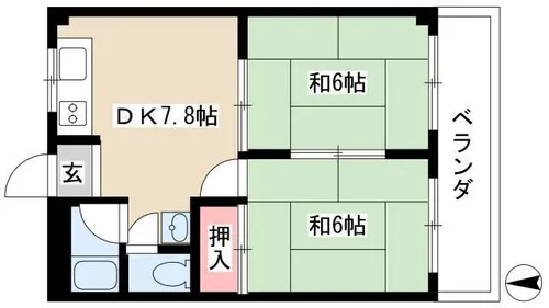 第2リバーサイド清水【201号室】の間取り