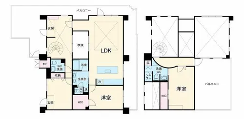 ロイヤルパークス桃坂【14階】の間取り