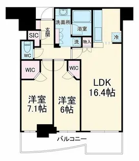 大阪府大阪市西区新町1丁目【マンション】の間取り