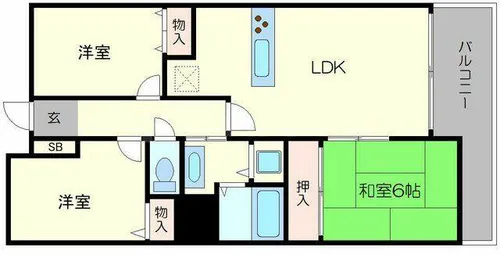 大阪府大阪市鶴見区今津中2丁目【マンション】の間取り