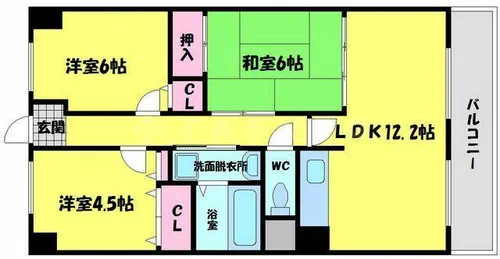 大阪府大阪市鶴見区茨田大宮1丁目【マンション】の間取り