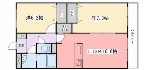 インタービレッジ城北【1階】の間取り