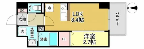 MODERN PALAZZO江坂AXIA【5階】の間取り