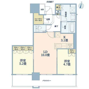 ブランズタワー梅田North【18階】の間取り
