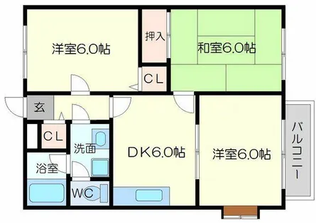 ツインフィールド弐番館【2階】の間取り